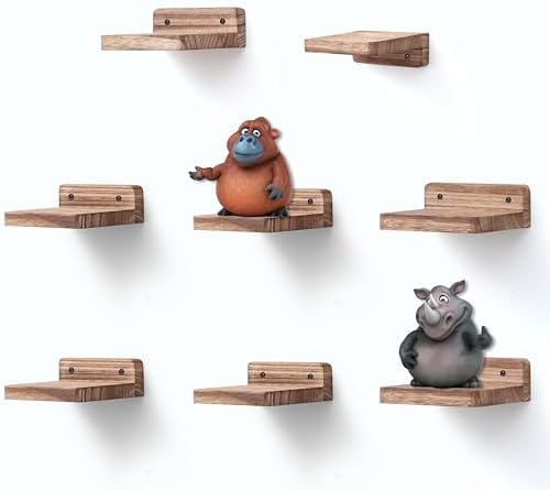 NIUBEST Small Floating Shelf 4x4 Inch Wall Ledge Set of 8