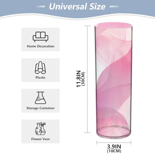 White Peach Gradient Plastic Flower Vase for Home Decor