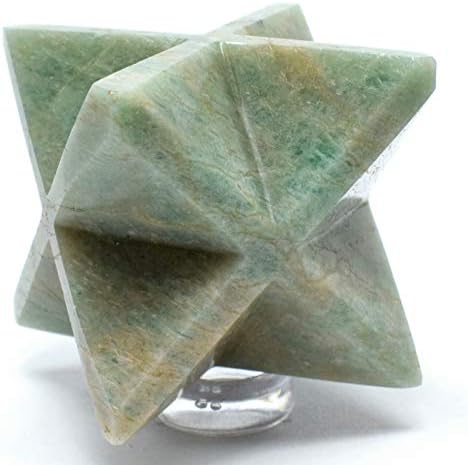 24 Inch Green Amazonite Star with Clear Quartz Cabochon