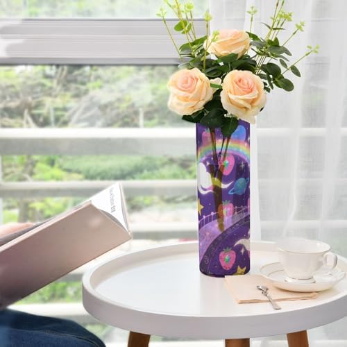 Psychedelic Rainbow Plastic Hurricane Vase 118x39 Inch Decor