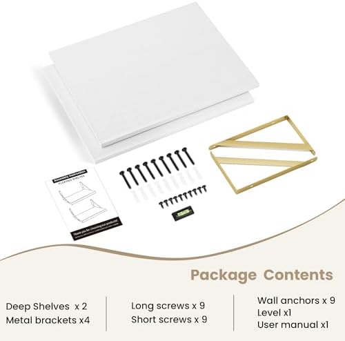 12x16inch Deep Floating Shelf Set of 2 for Wall