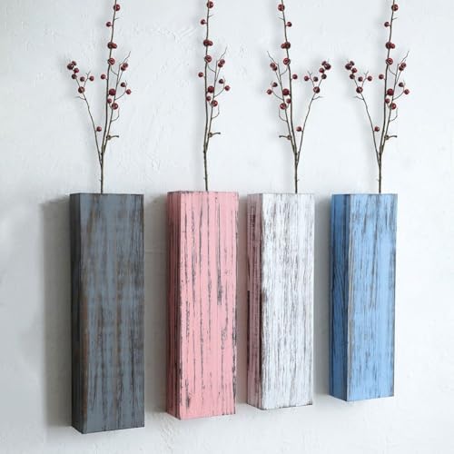 Wood Wall Planter for Home Dried Flowers Decor
