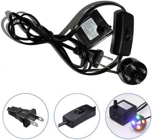 Mini Fountain Pump with LED Lights and Switch