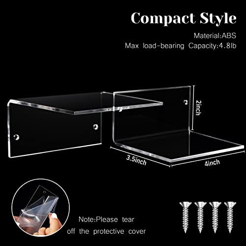 Yalikop Acrylic Floating Shelves for Wall 4 Inch Set