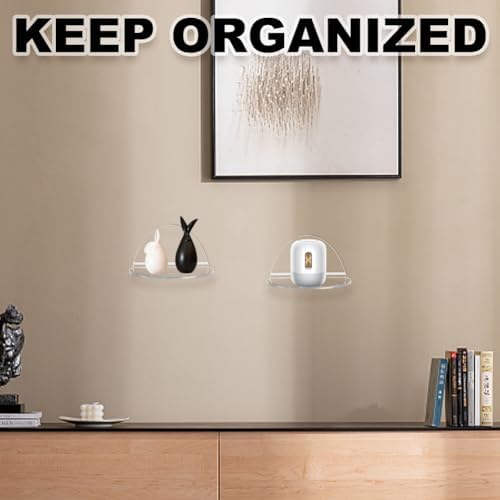 AHANDMAKER 4 Sets Acrylic Floating Shelves for Home Decor