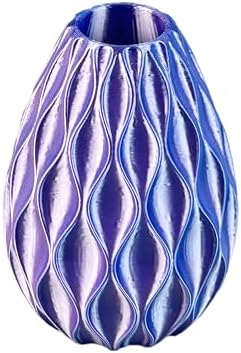 HEYUROP 1pc 3D Printed Mini Wavy Vase Blue Pink