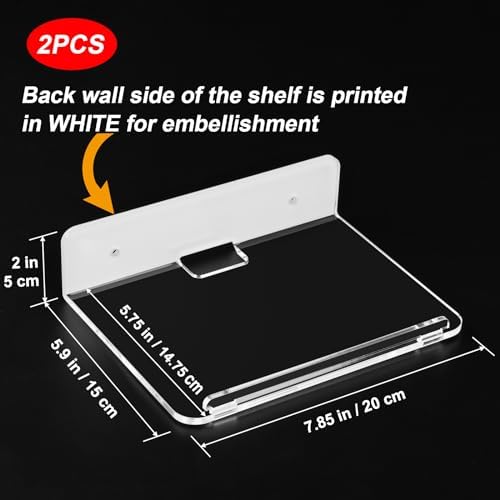 Cosmos Set of 2 Acrylic Floating Shelves for Home and Office