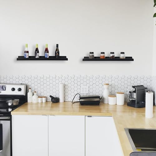 Modern Floating Shelf Set of 4 24 Inch Wall Mount Picture Ledge Display