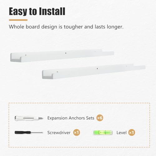 White Floating Shelves for Wall 24 Inch