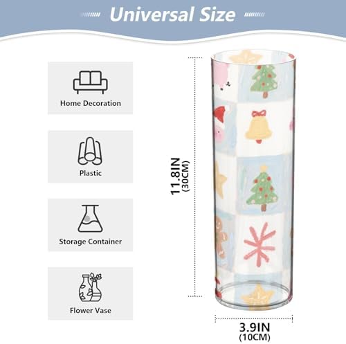 Happy Christmas Pink Pig Plastic Hurricane Vase 118x39 Inch