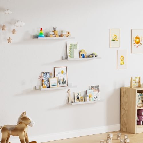 Acovy Floating Shelves for Wall Set of 2 White