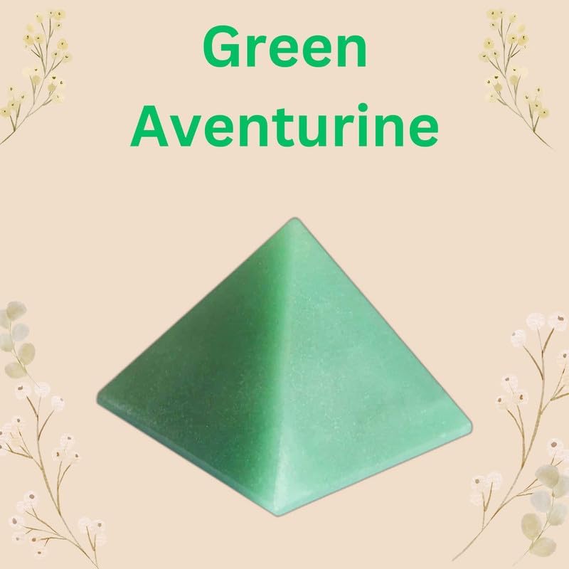 EDZZEL Natural Green Aventurine Pyramid Stone 1 Inch 1 Pcs