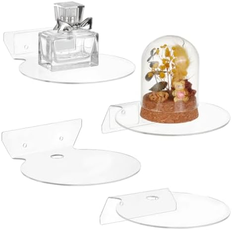 AHANDMAKER 4Pcs Acrylic Floating Shelves Wall Mount Display