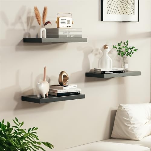 All-Metal Floating Shelves 2 Pack for Bathroom Kitchen