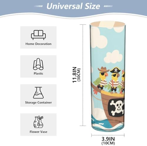 Cartoon Parrot Pirate Vase with Floating Candle Holder