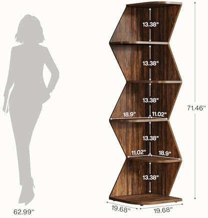 Tribesigns 715 Inch Tall Corner Shelf 5 Tier
