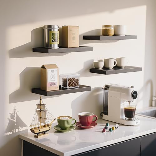 All-Metal Floating Shelves 2 Pack for Bathroom Kitchen