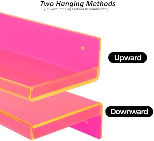 Neon Pink Floating Shelves Pack of 2