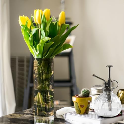 Black and Gold Plastic Hurricane Vase 118 x 39 Inch Unbreakable