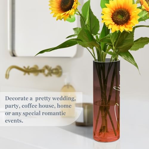 Custom Black Red Gradient Vase for Centerpieces