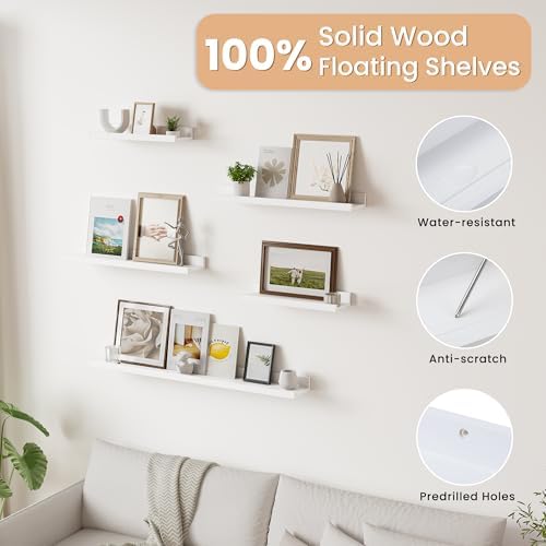 Acovy Floating Shelves for Wall Set of 2 White