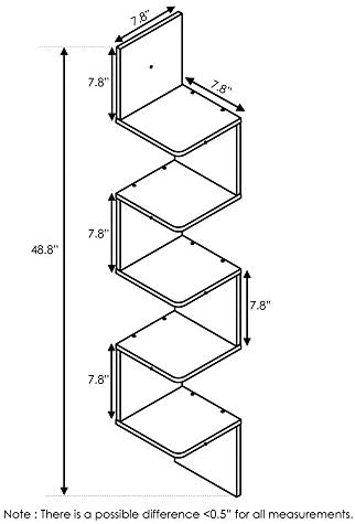Furinno Rossi 5-Tier Floating Corner Shelf