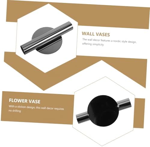 BESTOYARD 2Pcs Wall Mounted Metal Vase for Dried Flowers and Plants