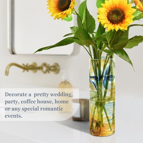 Watercolor Dragonfly Sunflower Floating Candle Holder
