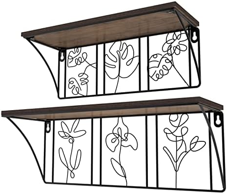 QUTREY Floating Shelves Set of 2 Minimalist Metal Wall Art