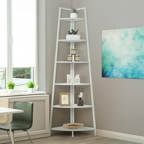 CAPHAUS 6-Tier Corner Shelf Stand with Metal Frame