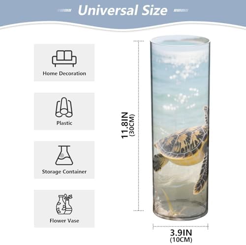 Susiyo Clear Plastic Sea Turtle Vase 118 Inch Tall