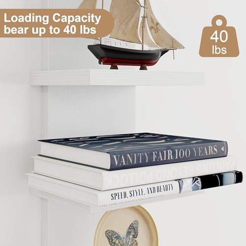 Modern White 2Pack 5 Tier Wall Shelf Unit