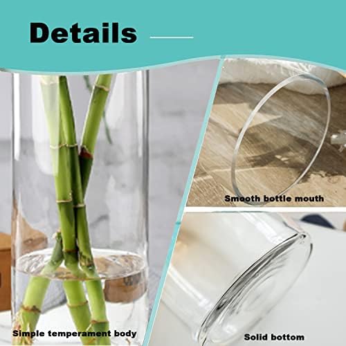 Esmiome Cylinder Vase Set 6Pcs Clear Glass Hurricane Candle Holder for Centerpieces