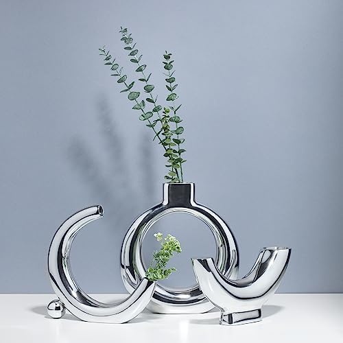 Nambe Solarium Half Moon Vase Silver