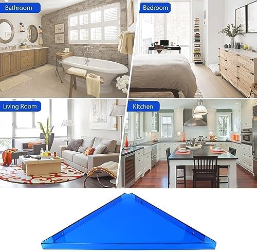 Evron Blue Acrylic Corner Wall Shelf Set of 2