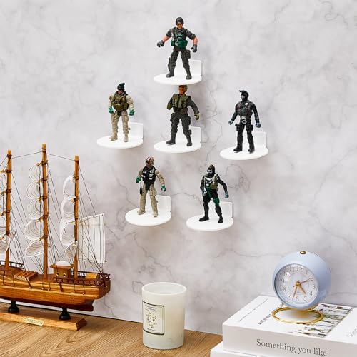 Juexica 24 Pcs White Acrylic Floating Wall Shelves Display Stand