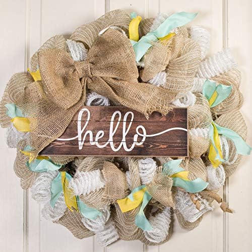 Rustic Wooden Slat Hello Sign - 15 x 5