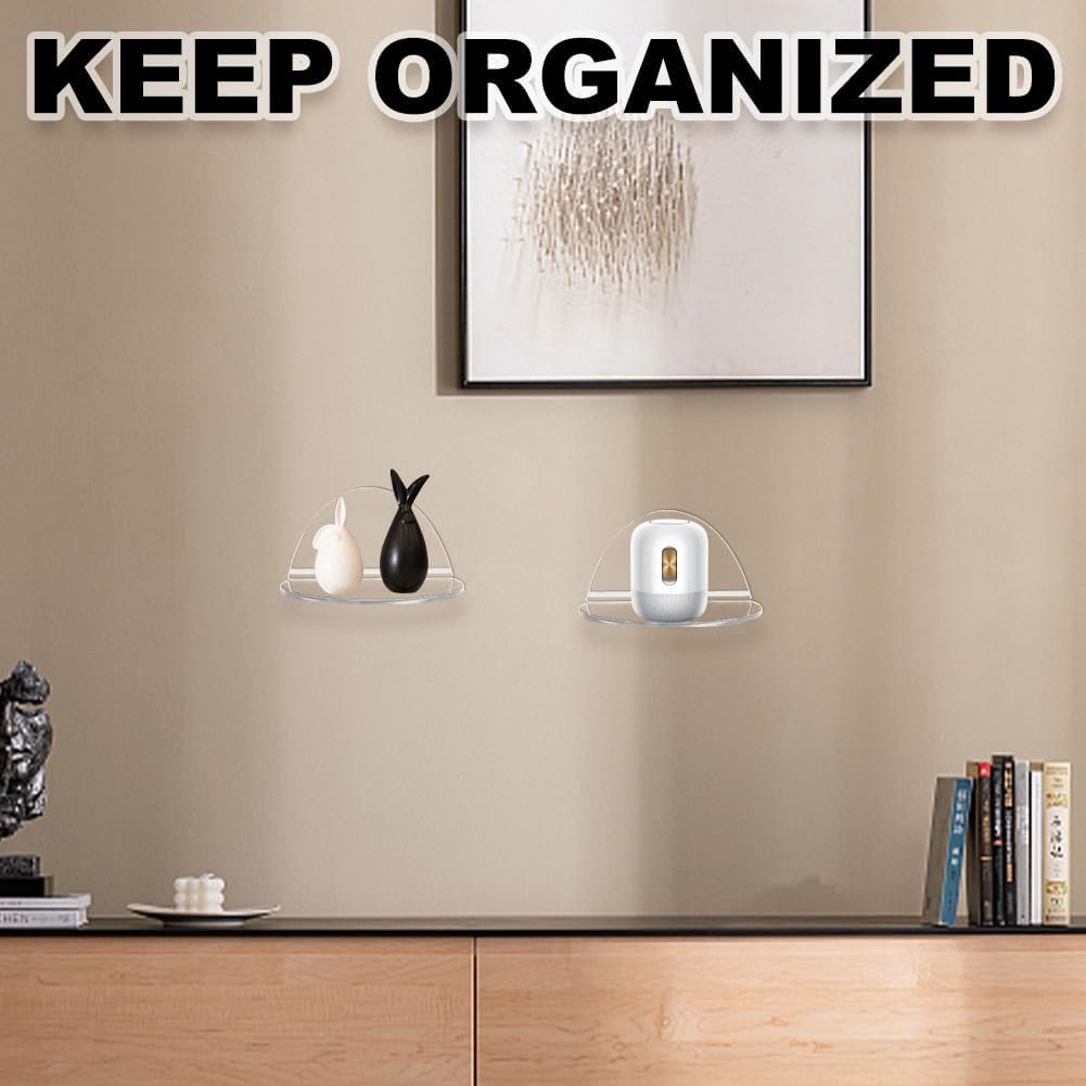 AHANDMAKER 4 Sets Acrylic Floating Shelves for Home Decor
