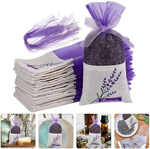 Lavender Sachet Bags 30pcs Set with Flower Print