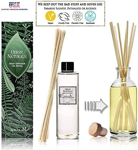 Urban Naturals Mahogany Vanilla Reed Diffuser Refill Bundle