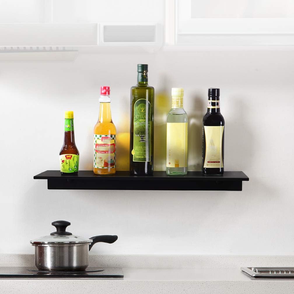 TLBTEK 2 Pcs 16inch Black Floating Shelves