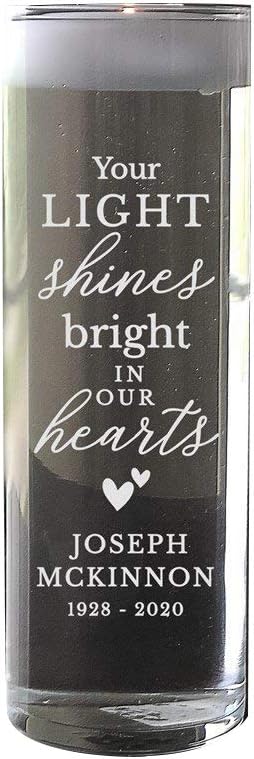 GiftsForYouNow Engraved Your Light Shines Bright Candle Vase