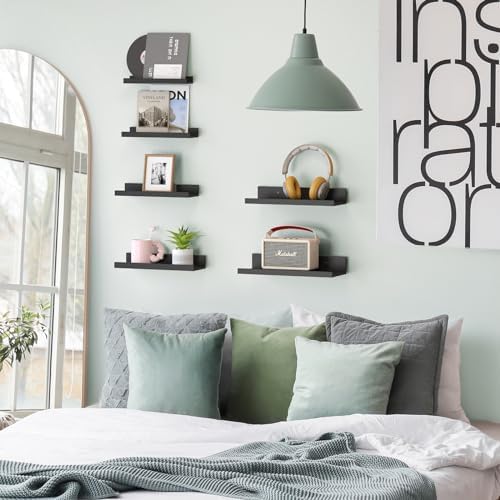 Fixwal Floating Shelves 6 Pack Black Modern Design