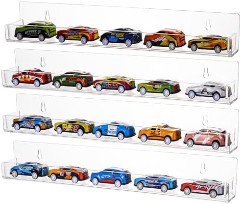 4-Pack Acrylic Display Rack for Hot Wheels and Collectibles