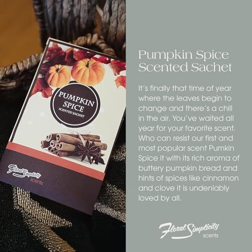 Pumpkin Spice Scented Sachets Pack of 3 for Home and Car