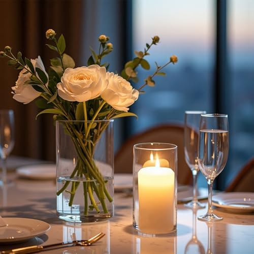 24 Pack Clear Glass Cylinder Vases for Centerpieces