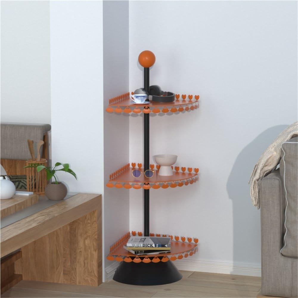 Multi-Layer Corner Shelf with Heart Decorations