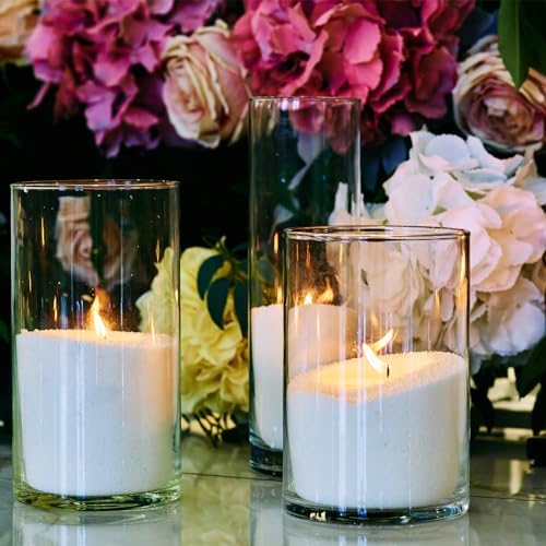 Clear Glass Cylinder Vase with 8 Height and 4 Diameter