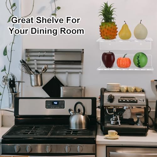12 Pack Clear Acrylic Floating Shelves for Home Decor