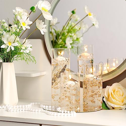 Sawysine 30 Pcs Clear Glass Cylinder Vases Centerpieces